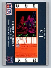 1990 Pro Set Super Bowl XXV Silver Anniversary #7 SB VII Ticket