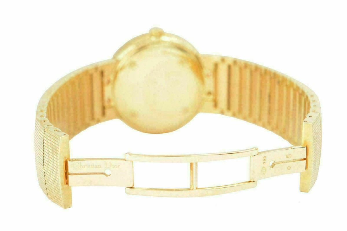 Christian Dior La D De Dior Diamonds Solid Swiss Yellow Gold Watch