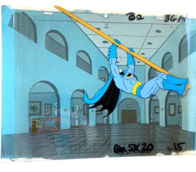 The Adventures of Batman Animation Production Cel 1968-1969 Painted Background