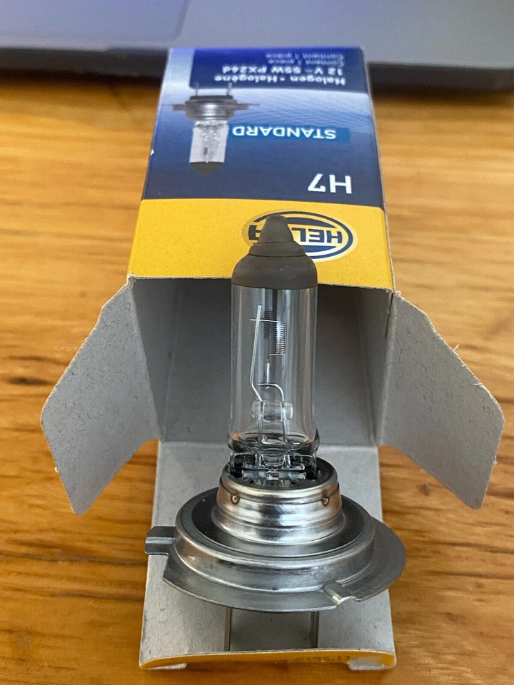 Bombilla halógena estándar 12V 55W PX26d 2 piezas para Honda Ford Nissan HELLA H7 Foto 2 de 4
