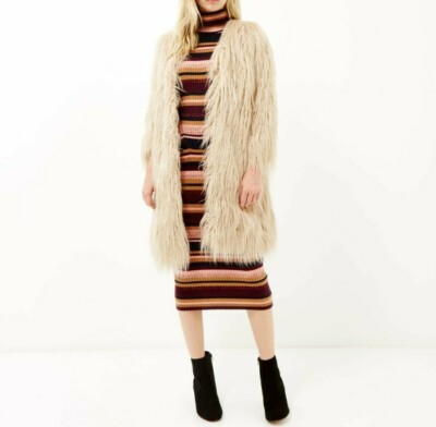 RIVER ISLAND CREAM SHAGGY FAUX FUR SIZE SOLD OUT UK
