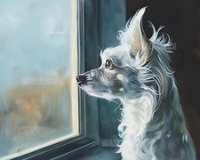 Chinese Crested Dog Ears Alert Looking Out 8x10 Matte Print