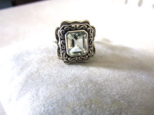 Quartz green centerstone 925 Sterling Silver Ring, Size 8 BRAND NEW