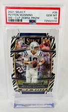 Peyton Manning PSA 10 2021 Select Zebra Die-Cut Prizm SSP Case Hit Colts