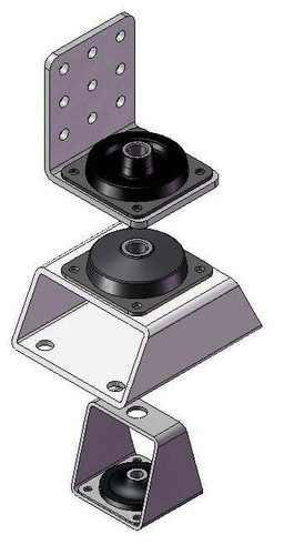 2-Pack: Heavy Duty Plate Mount 57x57mm Rubber Anti Vibration - Picture 3 of 5