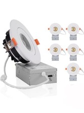 5 Pack 3 inch Slim Gimbal LED Recessed Lights 3CCT 3000K-5000K Dimmable