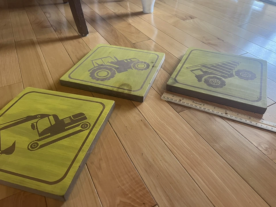Placas de madeira para quarto de meninos de construção/fazenda - Imagem 2 de 2