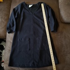 Maeve Anthropologie Angelika V-Neck 3/4 Sleeve Tunic Mini Dress Black XS