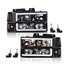 LED DRL Headlights for C10 C/K 1500 1994-1998 Tahoe Suburban 94-99 Clear Amber