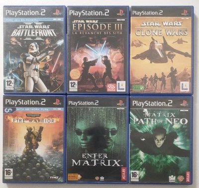 Lot 6 Jeux PS2 PAL Star Wars Matrix Warhammer – Battlefront II Path of Neo - Photo 1/4