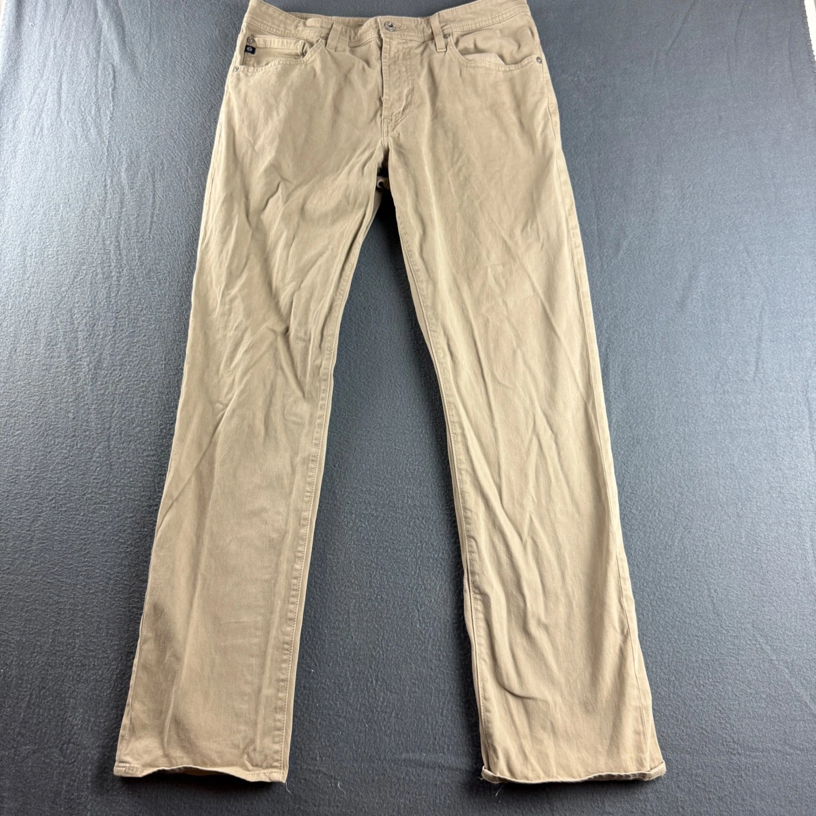 AG Adriano Goldschmied Graduate Pants Men's 34x32 Beige Tailored Leg Chino Flat