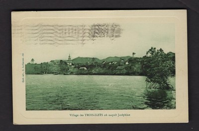 1924 POST CARD OF DES TROIS-ILETS MARTINIQUE FROM SAINT THOMAS V,I,