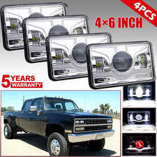 4pcs 4x6 Led Headlights Hi Lo Drl For Chevrolet Pickup C10 C20 K10 K20 R10 R20
