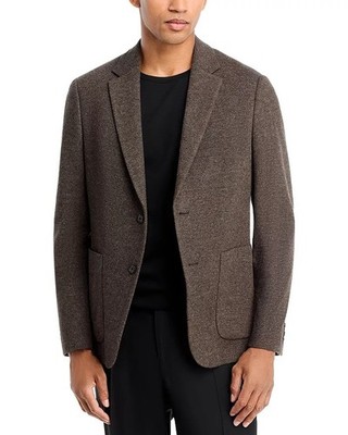 Theory Clinton City Knit Twill Jersey Jacket Blazer 42R Brown | eBay