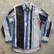 New Wrangler Brushpopper Western Vintage Shirt Size 15.5-34 M MB2211M NOS