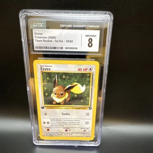 Pokémon Eevee CGC 8 Team Rocket 1st Edition 55/82 2000 English