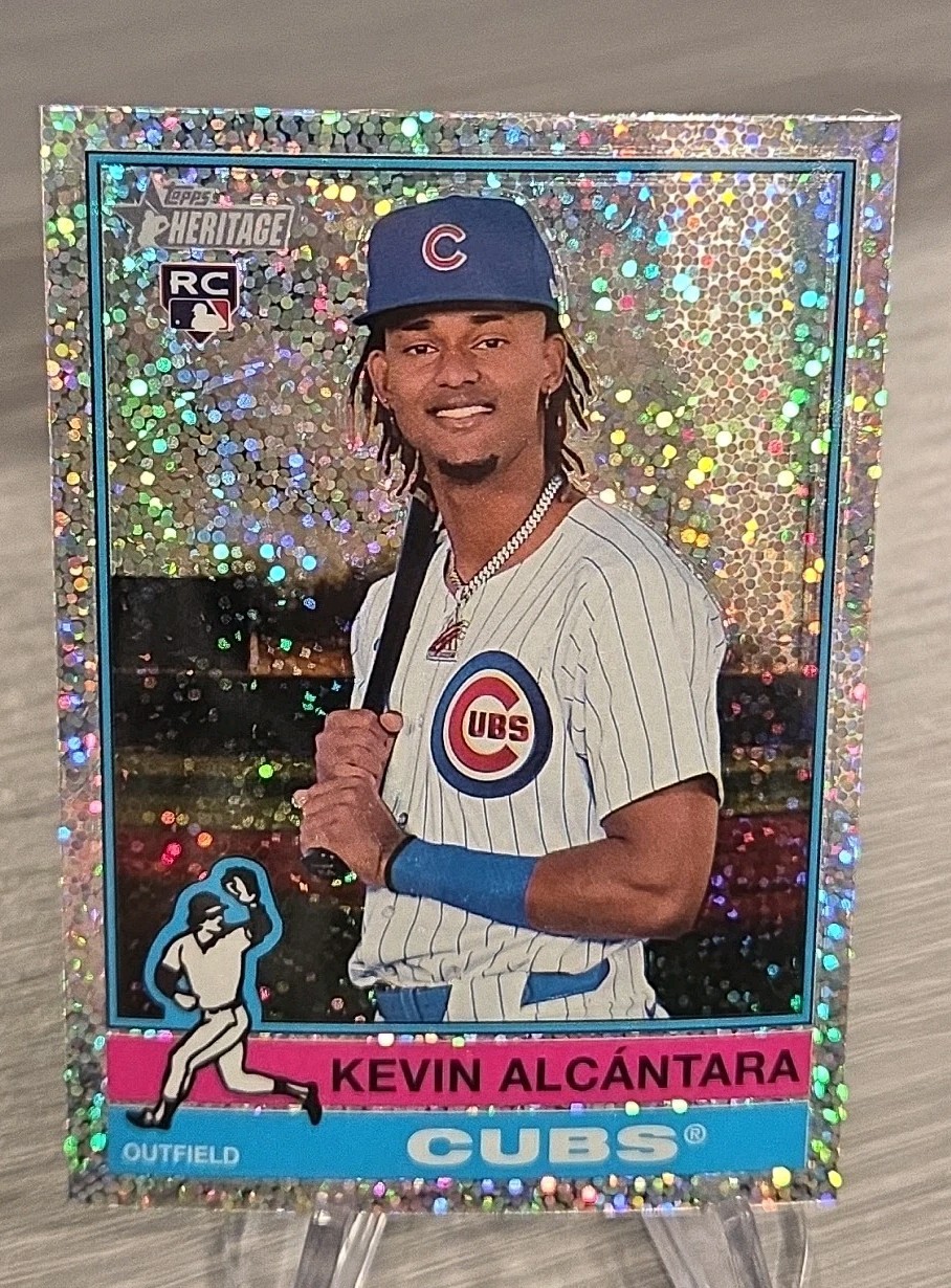 Kevin Alcantara 2025 Topps Heritage Chrome Silver Sparkle Rookie #353 Cubs RC