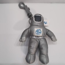 Vintage Metallic Silver Intel Inside Astronaut Plush Doll Keychain Pristine Cond