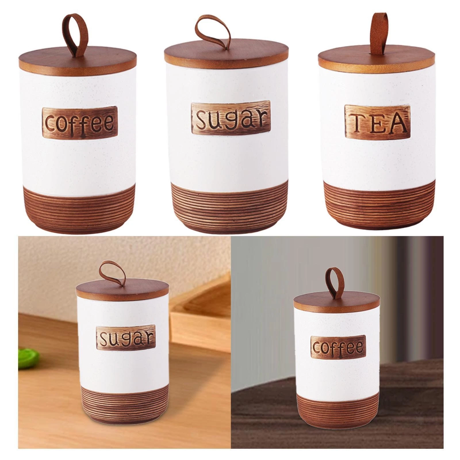 Pottery Storage Jar Airtight Container Handcraft Modern Organizer Decor with