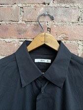 Vintage Prada Shirt, Sz 16.5/42 Slim, Black Stretch, Italy