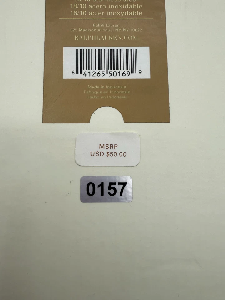 "Juego de servidores de ensalada trenzada ecuestre Lauren Ralph Lauren 2 piezas con caja 11""" Foto 4 de 4