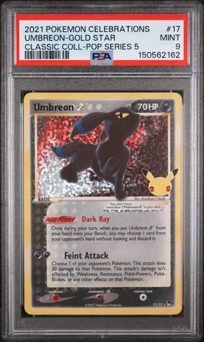 Umbreon gold Star  PSA 9 Celebrations Classic Collection Pokemon Card Game