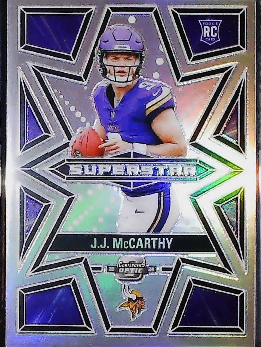 2024 CONTENDERS OPTIC #S JMY JJ MCCARTHY SUPERSTAR SILVER PRIZM SSP CASE HIT