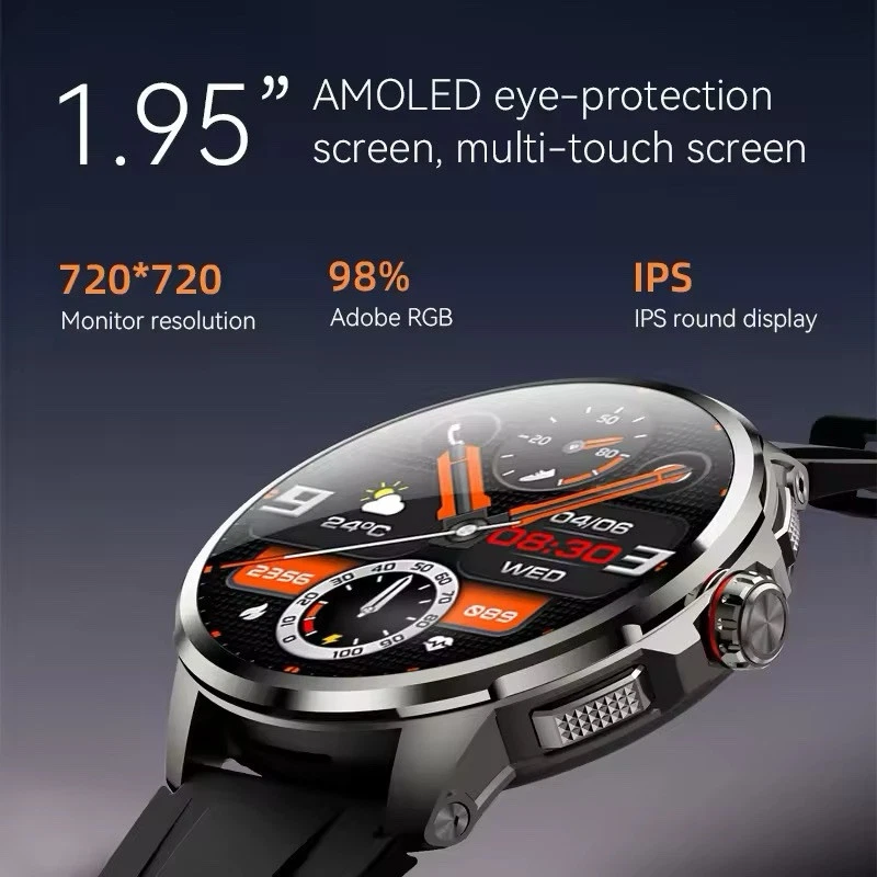 1.95" AMOLED 4G SMARTWATCH Phone Rotating Camera 8+128GB,Android,GPS,NFC,1100mAh - Image 3 of 4