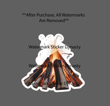 Campfire Sticker Waterproof Decal Realistic Fire Camping Outdoor Gift NEW