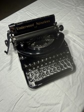 Vintage Underwood Gloss Black Noiseless 77 Typewriter In Hard Case thumbnail