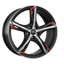 1x RONAL RONAL R62 RED jetblack-matt-frontkopiert 8.0Jx19 5x112 ET45