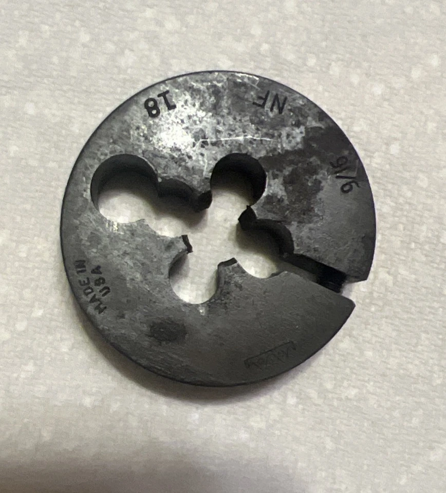 GTD Greenfield 9/16-18  NF adjustable Threading Die 2 1/2” Round Made In USA - Image 2 of 2
