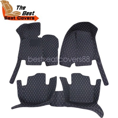Soillar All Surround Leather Floor Mats Liners Fit For 2014-2019 Cadillac CTS