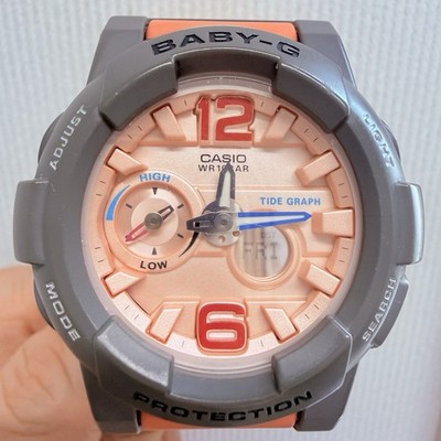 Casio BABY-G BGA-180-4B G-LIDE Tide Graph Pink Orange Uhr NEUE BATTERIE 5381