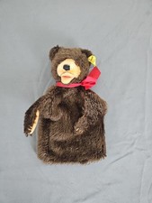 Vintage Steiff Mohair Bear Hand Puppet With Steiff Button In Ear
