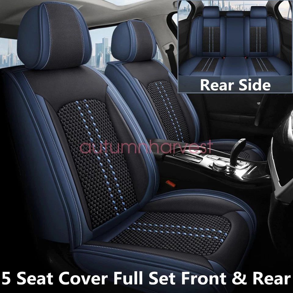 For Ford F-150 Mustang Ranger PU Leather Car 5-Seat Covers Full Set Protector - Image 2 of 4