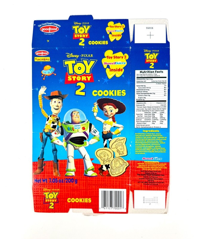 Vintage 1999 Disney Pixar Toy Story 2 Movie Cookies Box Sweet Tarts Candy