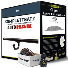 Für OPEL Astra F Fh. Typ 53,54,58,59 Anhängerkupplung starr +eSatz 7pol uni 91-