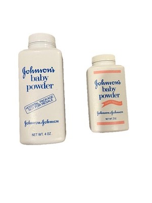 2 VTG J &J Johnsons Baby Powder Talc & Fragrance 60s 70s, 4 oz & 2 oz size 