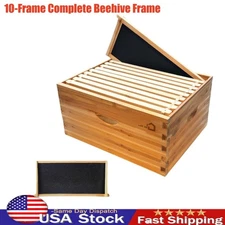10 Frame Deep Brood Box Wax Coated Bee Hives with Beehives Frames Wax Foundation