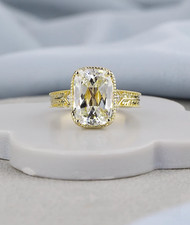 4.08CTW Old Mine Lab Grown Diamond Ring, Vintage Engagement Ring, IGI Certified