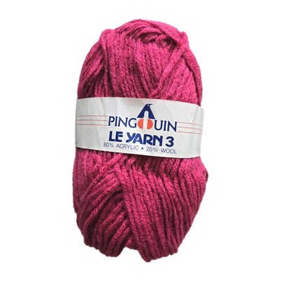 Pingouin Le Yarn 3 Knitting Yarn  1 3.5 Oz skein Dark Pink