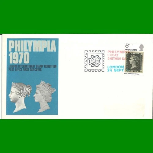 FDC Philympia 70' Stamp Exhibition, Post Office First Day Cover 24.9.1970 - Picture 1 of 3