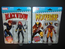 Hasbro Marvel Legends Retro Series Black Widow and Wolverine action figures