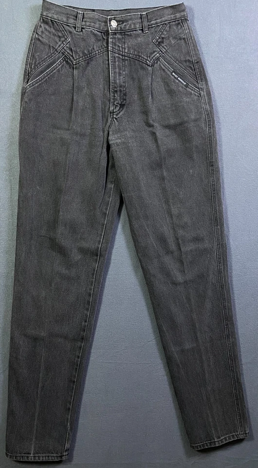 Jeans Rocky Mountain Desnudo Trasero Hebilla Frontal Tiro Alto 31/11 x 35 Años 80 90 De Colección Usado en Excelente Condición Foto 2 de 4