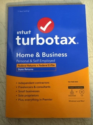 SEALED - 2022 TurboTax Home & Business Federal Returns + Federal E-file State Re