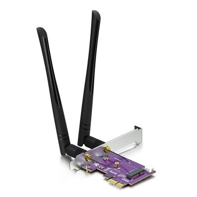 PCIe x1 to M.2 WiFi Bluetooth M.2/NGFF (A+E Key) Bluetooth, Black