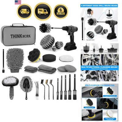 #ad Car Detailing Kit Car Cleaning Brush Set Auto Interior Exterior Tools $39.88