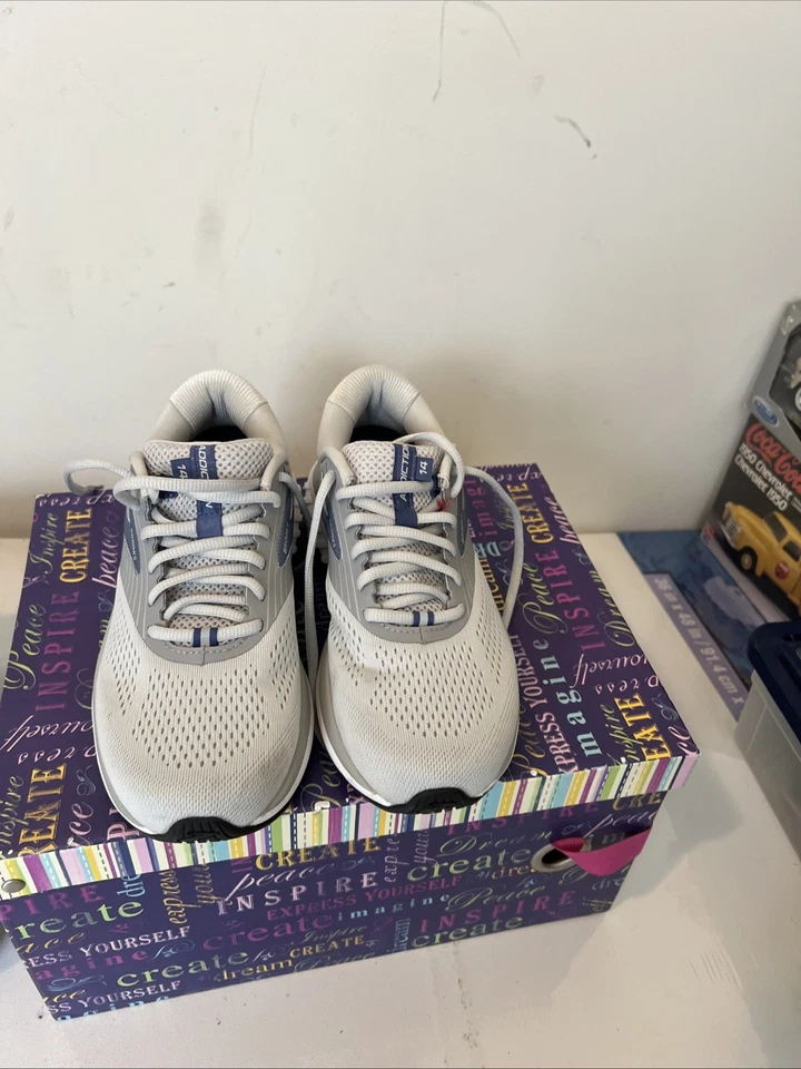 Zapatillas de running Brooks Addiction 14 1203061D077 grises y azules para mujer talla 8 B” Foto 2 de 4