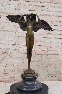 DESCENDING NIGHT by Adolph Weinman Bronze Metal Statue Winged